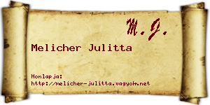 Melicher Julitta névjegykártya